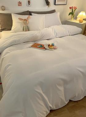 直舍床销水洗棉磨毛纯色四人件套单被套单双床笠学生宿三AA00258