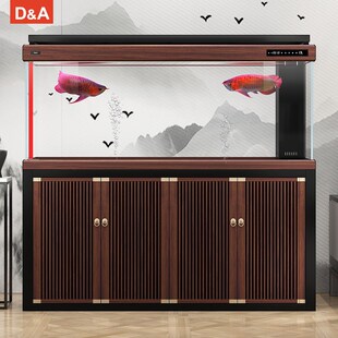 德克中式 龙鱼专用缸客厅家用智能生态鱼缸免换水办公室底滤水族箱