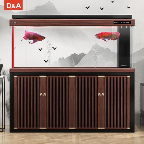 德克中式龙鱼专用缸客厅家用智能生态鱼缸免换水办公室底滤水族箱