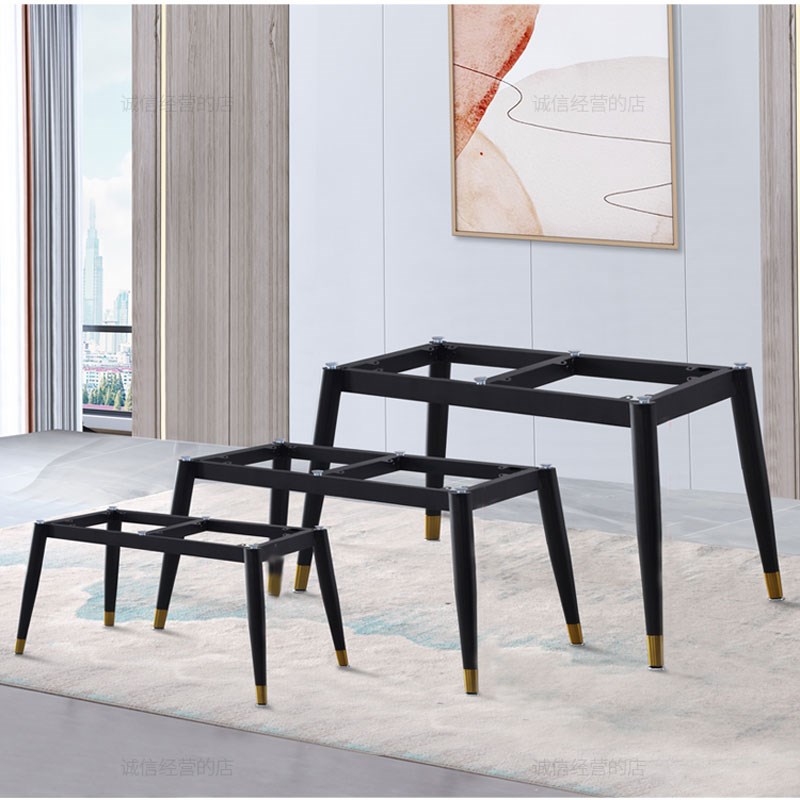 铁艺桌子腿桌脚支架餐桌办公会议茶几底座架子定制岩板桌架