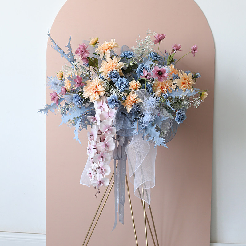 大型仿真迎宾花架开业花篮店面摆花售楼部乔迁送礼商务花束定制