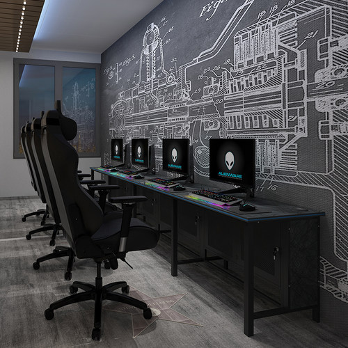 网咖台式办公电脑桌网吧沙发椅竞技网吧桌椅一体组合电竞酒店定制