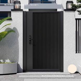 铝合176金墅别庭艺院门院子大栅栏花园门不锈钢铁门单双开子母户