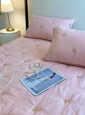 A类母婴级棉床单件席梦思夹床垫保护笠防滑固定套蝴TGL蝶结1.5m床