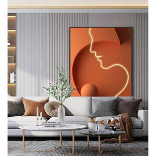 轻关挂画LD灯EXG-A607玄发光人物装饰画现代简奢约巨幅客厅沙发落