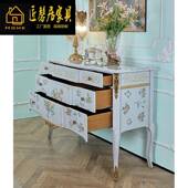 家欧式 彩绘描金门厅玄柜饰柜具 7856法式 装 桦木关客厅储物柜DFH