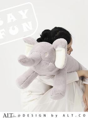 床腿上枕睡觉用夹大抱36839女生专可拆洗大象长条枕抱睡公仔玩偶