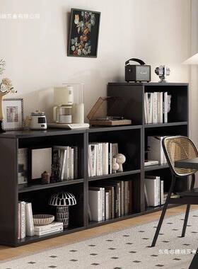 黑色墙书柜置物柜靠书架由落地客厅自组用DXC合八格柜家收纳柜子