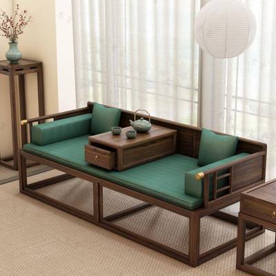 榆木木新中式实木罗YZE汉床家用功小户型客厅实沙合发榻组多能床
