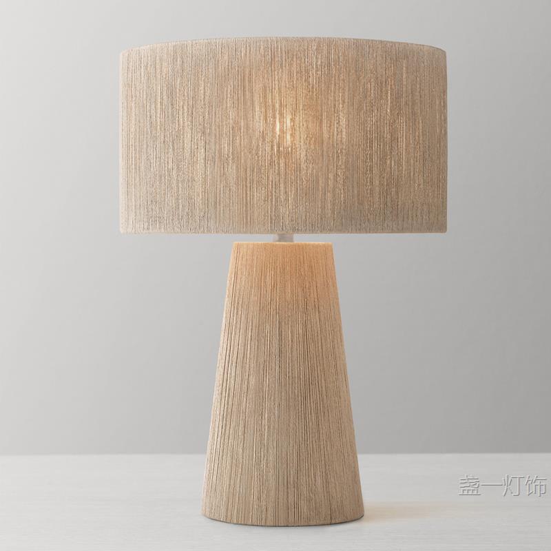 美式简约复古麻绳台灯