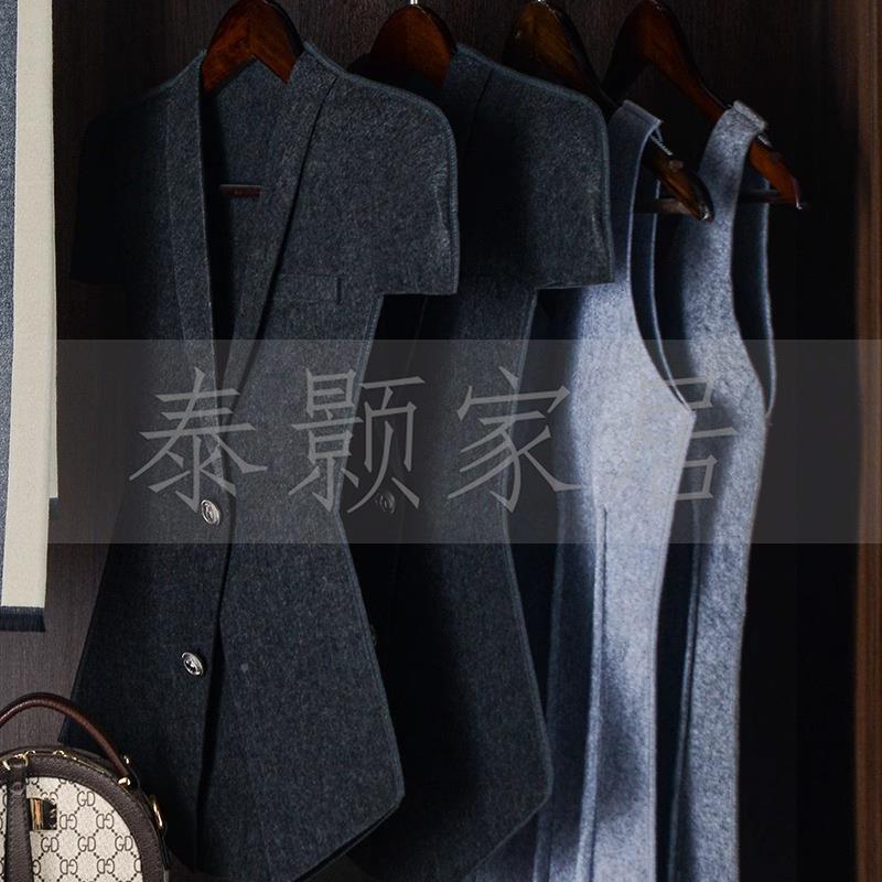展现代样板房衣帽间饰品组衣合简衣柜厅装饰摆件毛毡服JJ托盘套约
