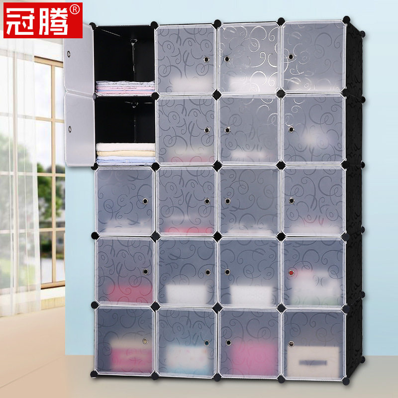 自由组合钢架折叠大号简易衣柜