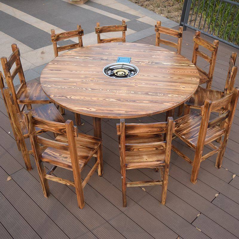 饭店火锅桌圆桌配套碳化实木椅子农家乐餐椅大排挡桌餐厅火锅店,商业/办公家具,火锅桌,淘宝优惠券,粉丝福利购,淘宝优惠卷