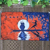 苗族蜡染画渔翁民族特色工艺品壁挂礼品手工制作餐厅酒吧装 饰壁画