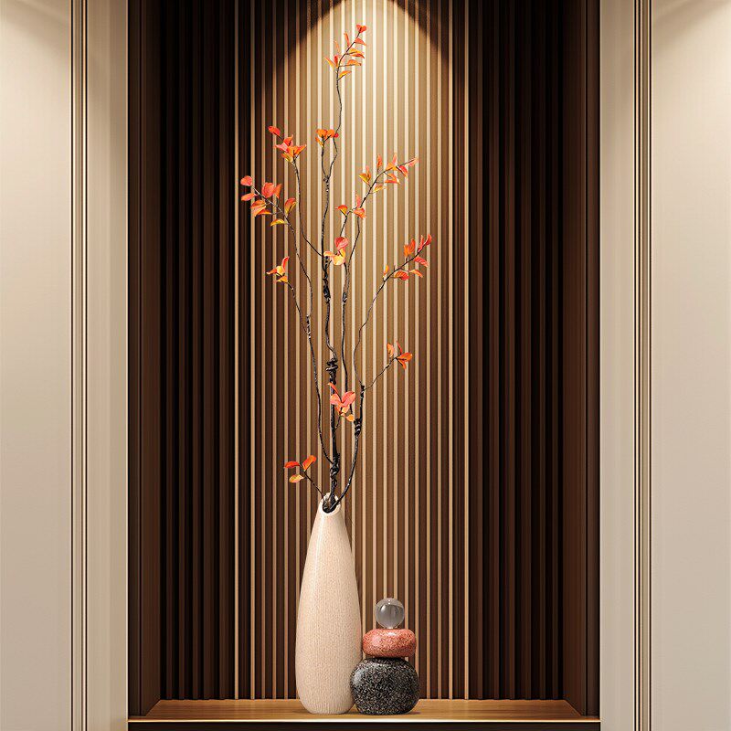 入户玄关细长高瘦时来运转陶瓷花瓶摆件客厅电视柜仿真花艺装饰品
