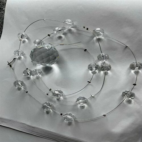 水晶定位珠婚庆道具珠帘菠萝珠K9水晶串高端婚礼舞台吊顶装饰路引