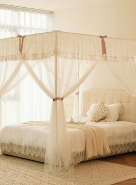 轻奢落款地蚊帐家用卧室装20式2F9895MHT5新全罩免安公主床帘幔纱