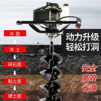 地钻挖机打孔汽油用果农施肥栽树种植埋桩立柱钻土坑钻孔打ODM园