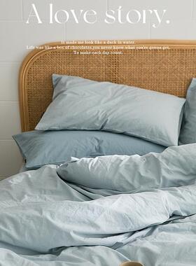 4支件简约纯棉全棉四0件套水洗床棉床单被套学生宿舍三套FYT上用