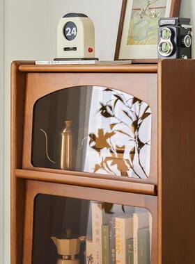 中古木书柜客厅立柜杂志柜收纳储实物日落地柜RQF玻璃展示柜简式