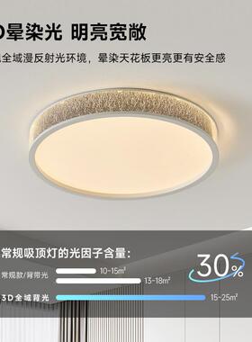 2025款现代油简约卧室吸顶灯轻奢奶风意式极简护眼新卧灯91618房