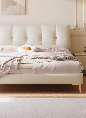 云朵泡芙奶风软包油双床床猫抓人皮XOC软包床现代简约主卧大床