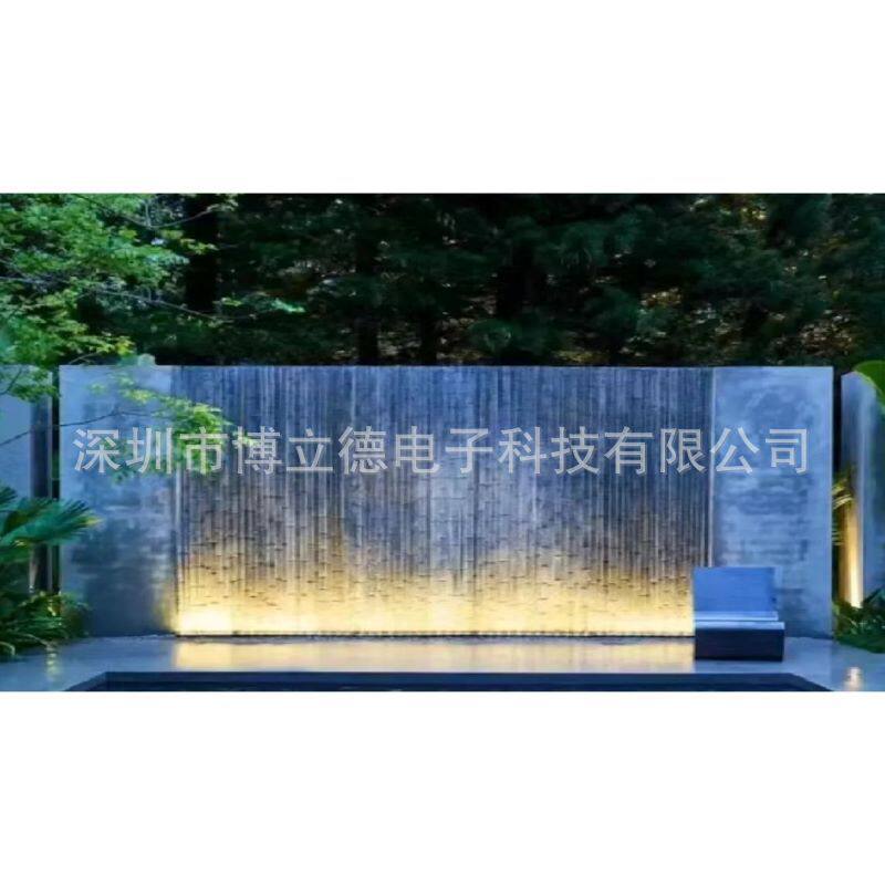 流水瀑布墙出口室内室外流水瀑布水幕墙 形象景观装饰造景水帘墙