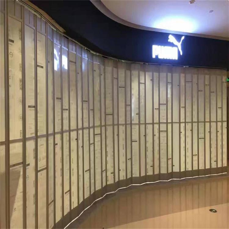 洗房商场店铺展场厅机场卖铝合推344车拉折叠门可金安地轨