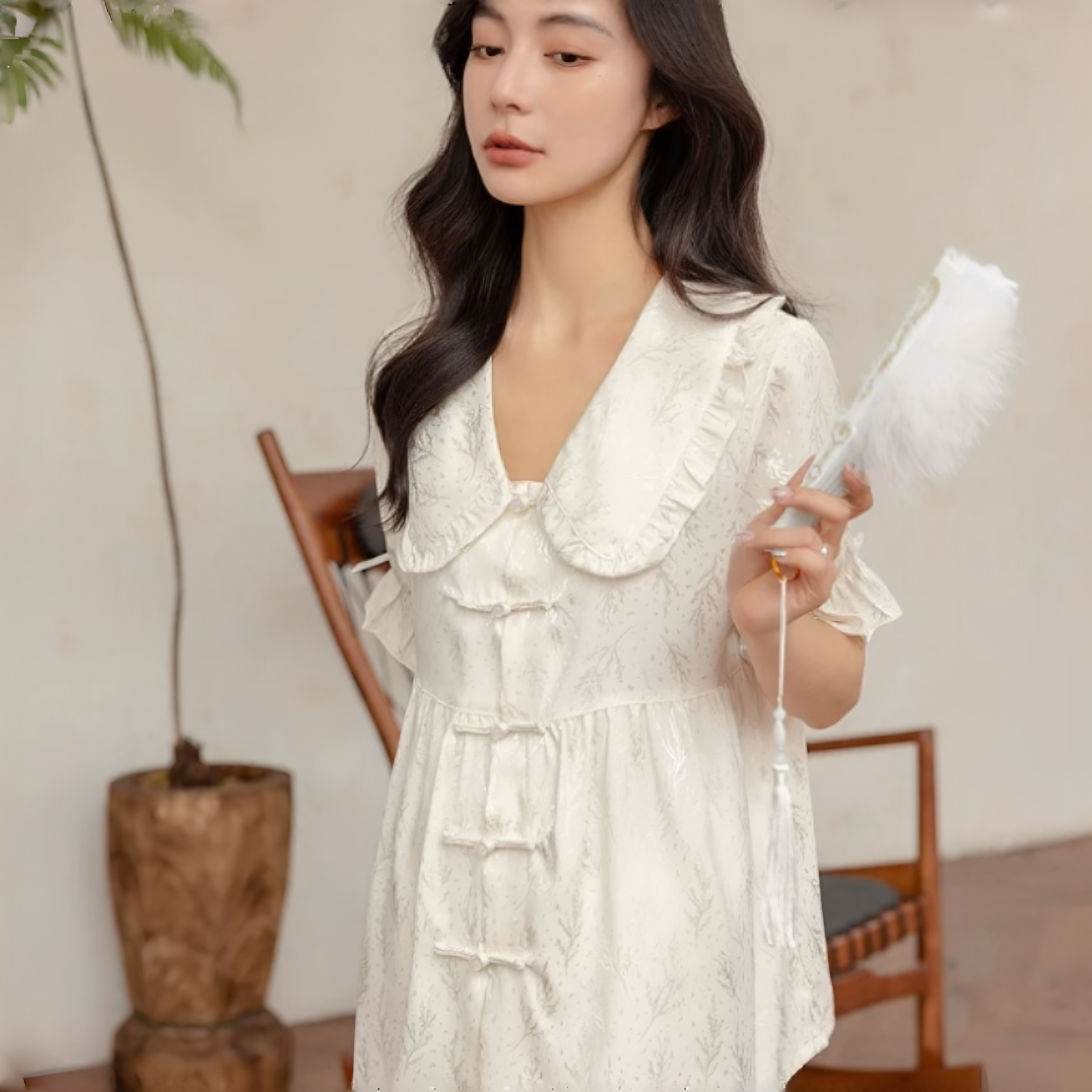 真冰丝夏季薄款带胸垫女睡衣礼盒