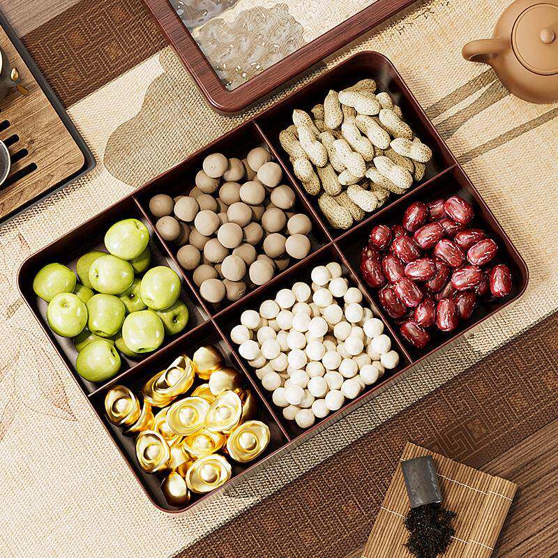 仿木纹糖果盒高档家食品级防霉客干用果盒过年木纹糖果厅零食盒子