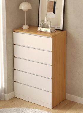 五斗柜卧室简约斗收纳柜厅靠家墙置物抽SSM屉柜子用阳台储物客柜