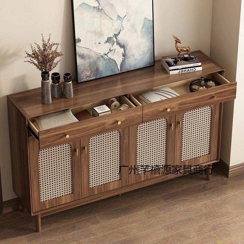 中古NUL风藤编鞋柜实木家用门玄关简客约厅入户透气收柜纳储物口