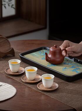 桃胡木意隔茶杯垫家37708用茶道茶杯咖啡热创垫套装杯垫木质杯垫