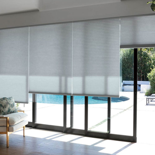 拉珠防水蜂巢帘遮光窗帘卧室飘窗蜂窝帘客厅折叠帘隔断书房风琴帘