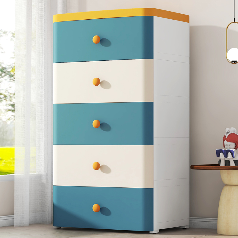 特大容量拼色收纳柜抽屉式塑料五斗柜家用客厅储物柜床头置物柜子