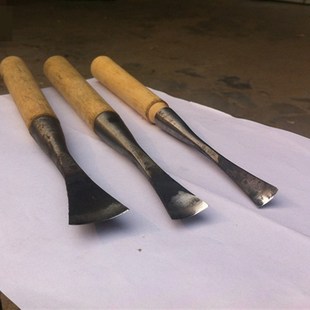 w003套三钢凿 木底座挖槽工具 雕刻刀  圆弧凿子 木工钢凿