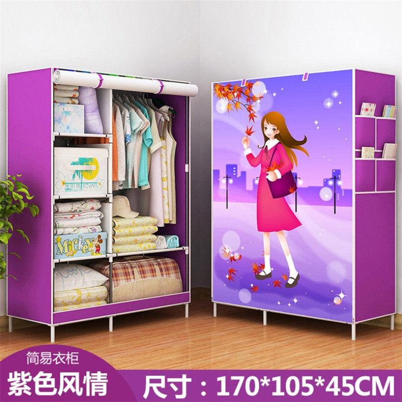 新款全景式简易衣柜布艺布衣柜钢管加粗加固折叠衣橱衣柜组装收纳,住宅家具,简易衣柜,淘宝优惠券,粉丝福利购,淘宝优惠卷