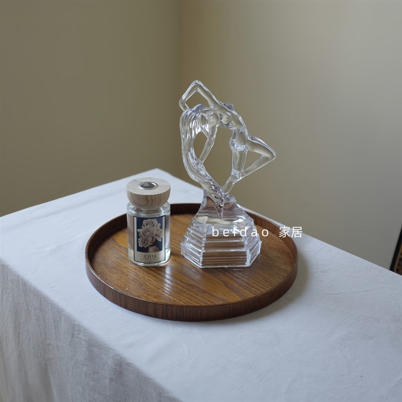 法式透明水晶玻璃摆件玻璃软装家居装饰镂空玻璃工艺品