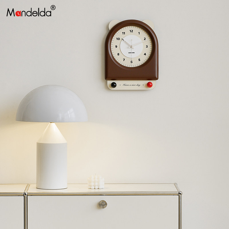Mandelda免打孔奶油风挂钟客厅钟表2024新款家用复古创意挂墙时钟,家居饰品,挂钟,淘宝优惠券,粉丝福利购,淘宝优惠卷