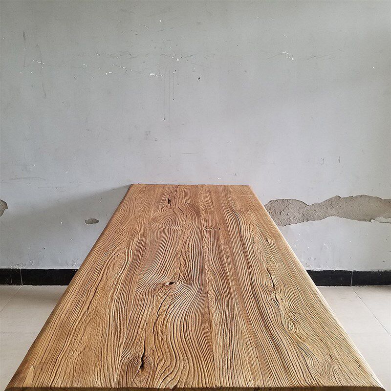 榆木门板老门板楼梯桌面板茶楼餐桌板书桌板定制茶几老榆木家具图片