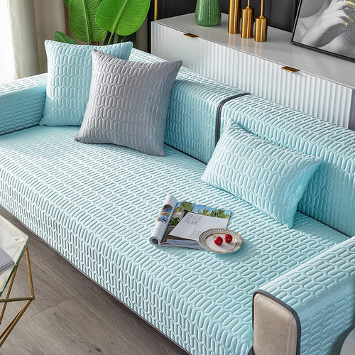 xb18冰丝乳胶沙发垫夏季凉席新款防滑坐垫子沙发套罩四季通用盖布