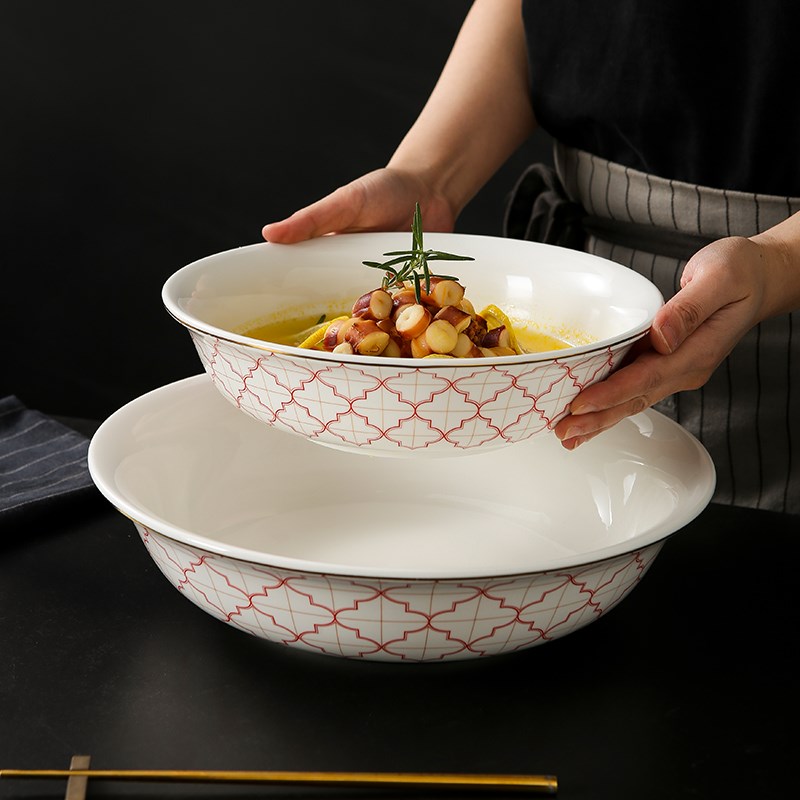 红叶金丝《卡顿汤碗》酒店陶瓷碗面碗水煮肉片中餐厅大号盆碗