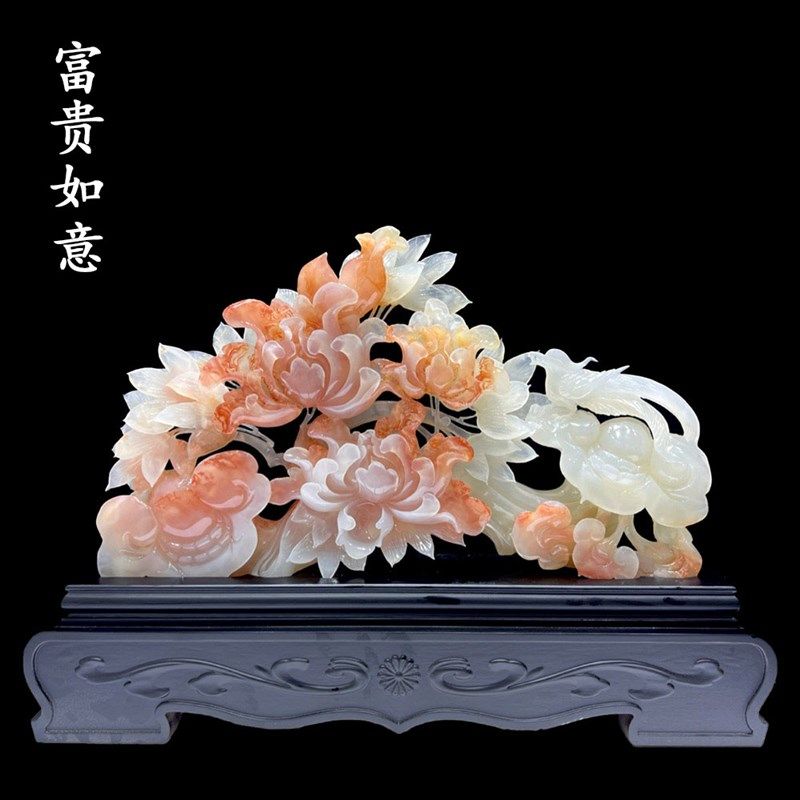 玉石摆件电视柜旁边家居客厅玄关酒柜招财装饰酒店大堂乔迁送礼品