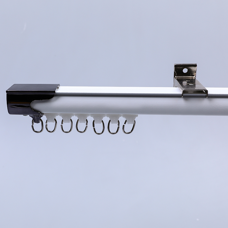 纱窗帘纱帘轨道安装单直轨侧轨弯轨铝合金滑轨静音纳米侧装顶装厚