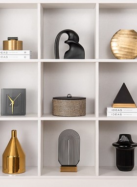 现代客厅电视柜装饰品书柜售楼处展示柜陈设样板间高级感软装摆件