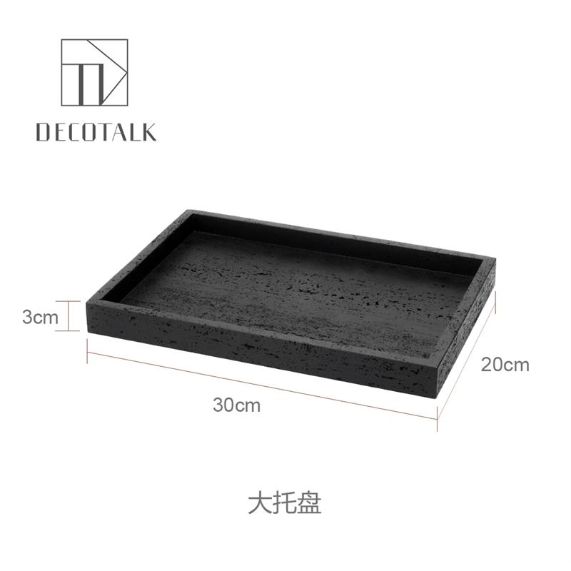 DecoTalk 浴室浴具托 托盘 砂岩底座置物盘 拍摄道具样板间配饰摆