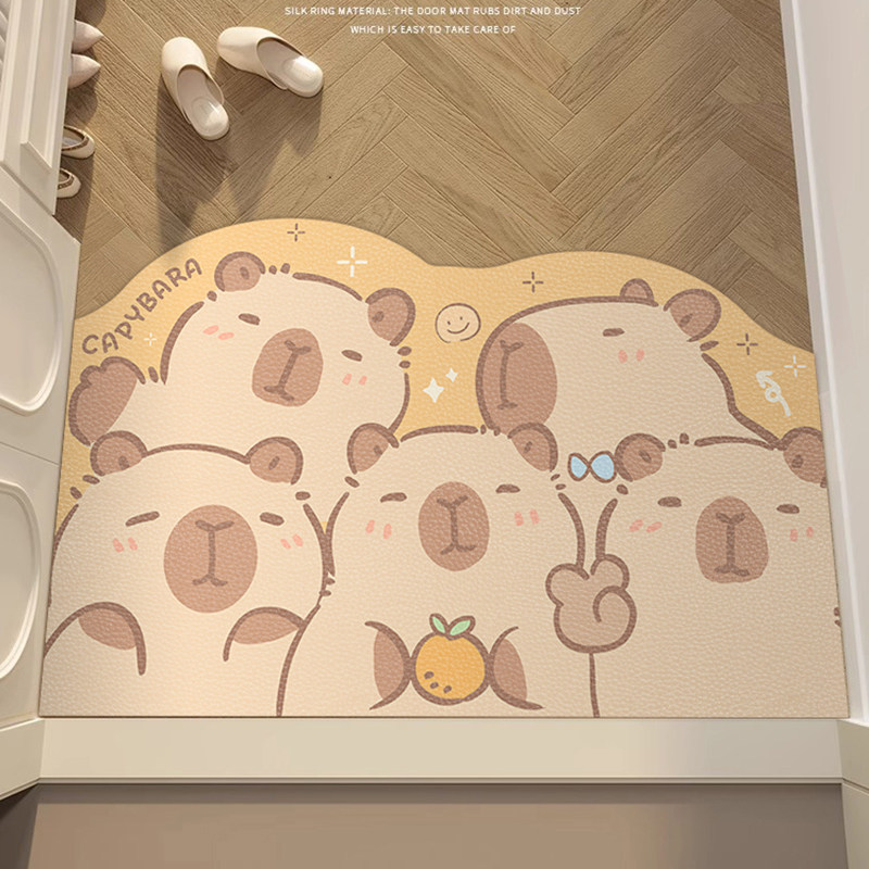 卡通地垫入户门垫进门皮革异形地毯家用耐脏门口防水防污可擦免洗