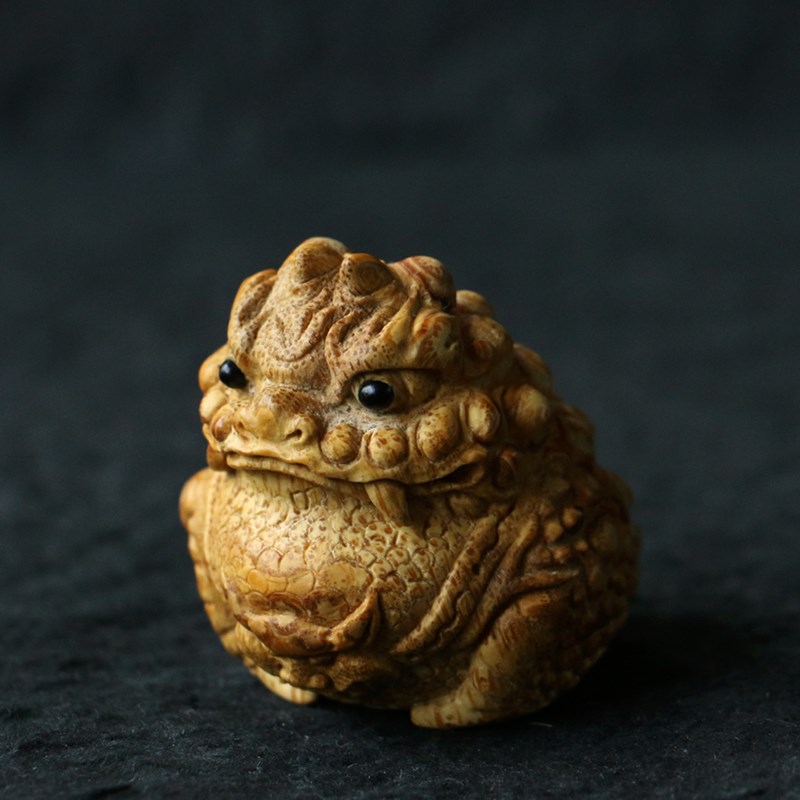 一物一拍精品名家刘卫强纯手工雕刻满钉小恶霸金蟾手把件招财进宝