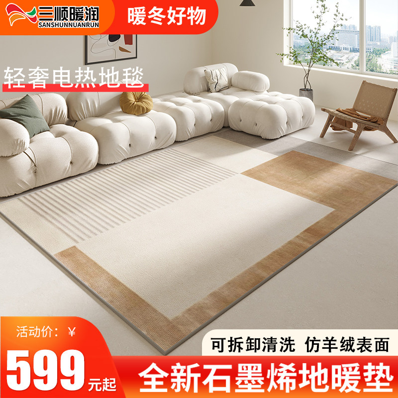 三顺暖润电热地毯石墨烯地暖垫家用可拆洗移动发热加热地垫地热垫