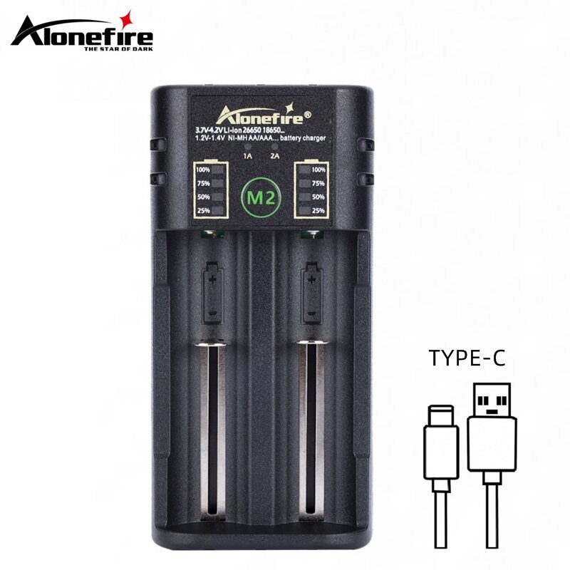 M1/M2 18650电池充电器多功能5号7号镍氢26650 21700通用智能快充